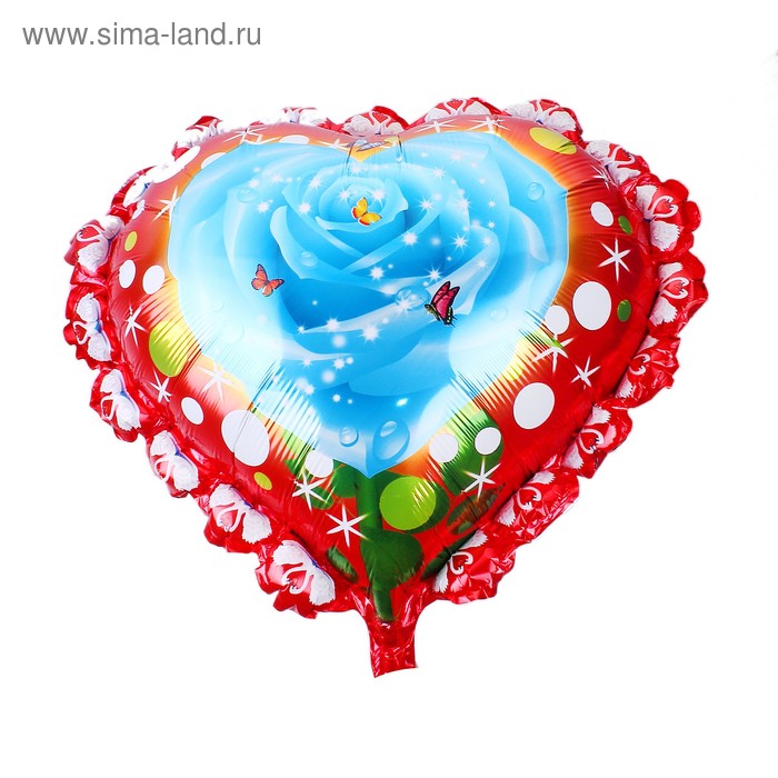 Шар фольгированный Сердце 24" "Роза Лебеди" - Фото 1
