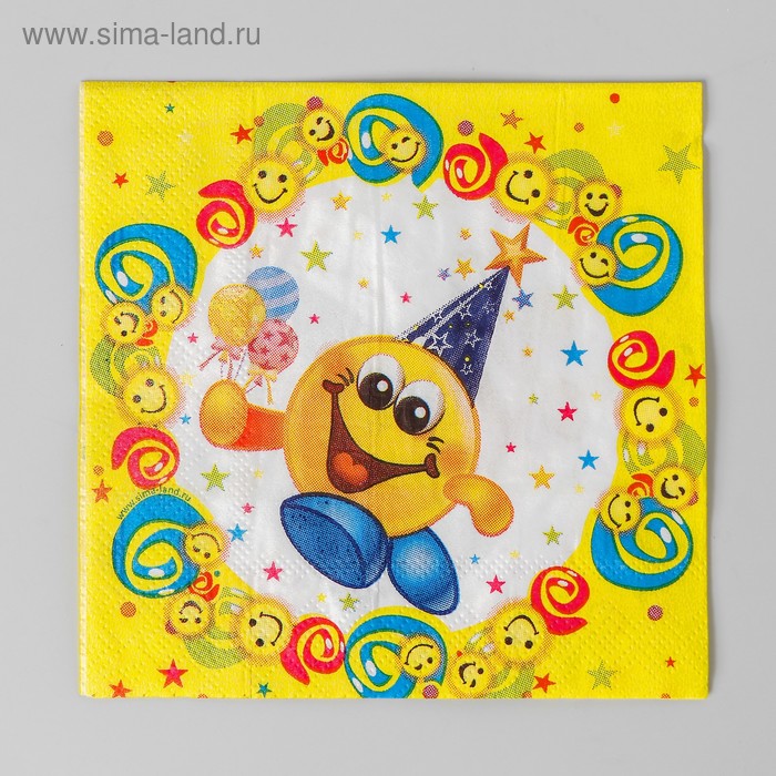 Набор бумажных салфеток «Смайл в колпачке», 25х25, 20 шт. - Фото 1