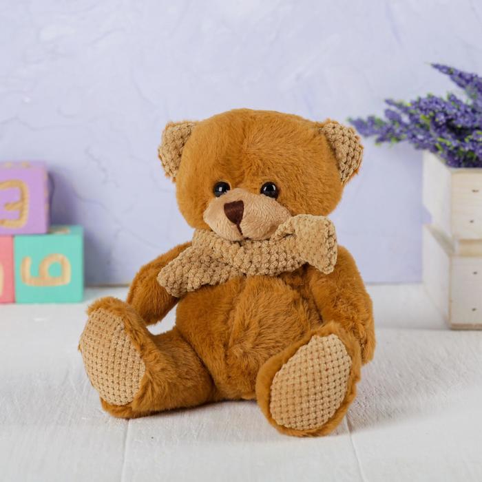 Мягкая игрушка «Мишка», в вязаном шарфике, МИКС - Фото 1