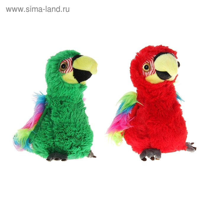 Мягкая интерактивная игрушка-повторюшка "Попугай", цвета МИКС