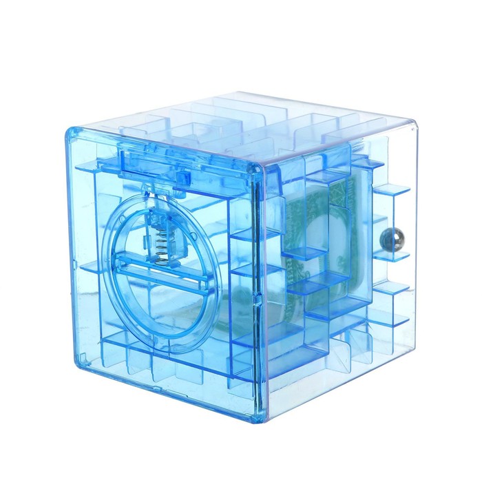 Головоломка «Кубический лабиринт», копилка с денежкой, 9 х 9 х 9 см, цвета МИКС - фото 1884686216