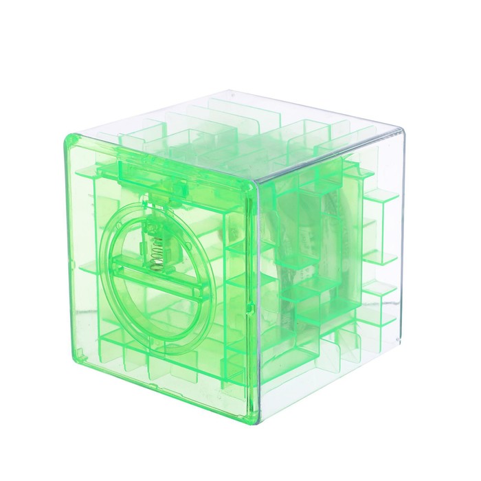 Головоломка «Кубический лабиринт», копилка с денежкой, 9 х 9 х 9 см, цвета МИКС - фото 1884686217