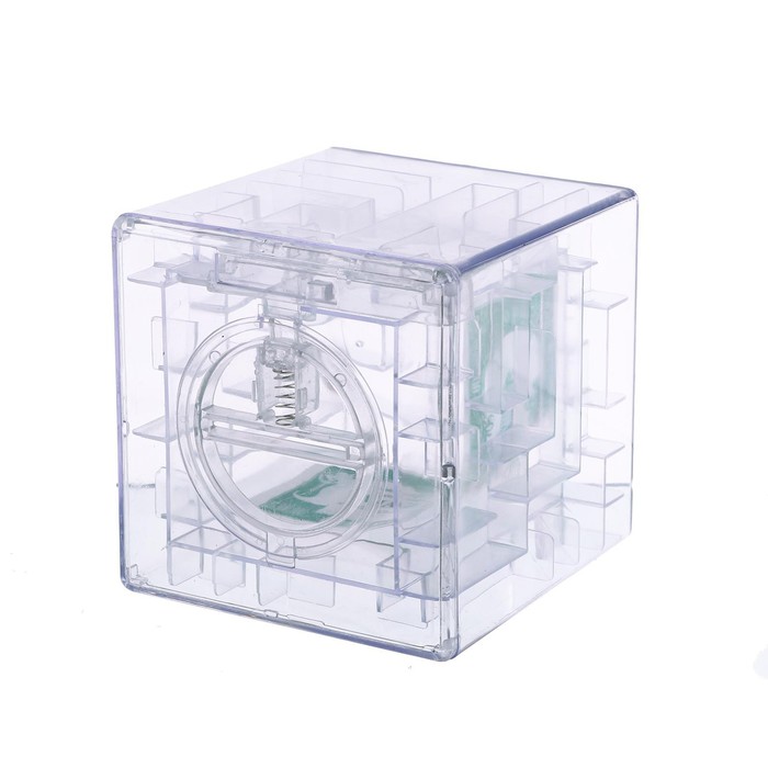Головоломка «Кубический лабиринт», копилка с денежкой, 9 х 9 х 9 см, цвета МИКС - фото 1884686219