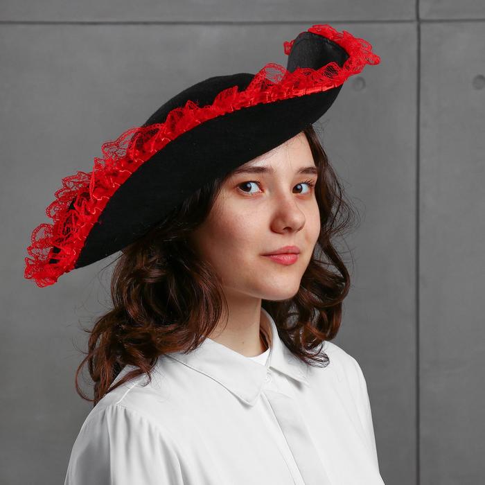Карнавальная шляпа «Пиратка», с каймой, р-р. 56-58 - Фото 1