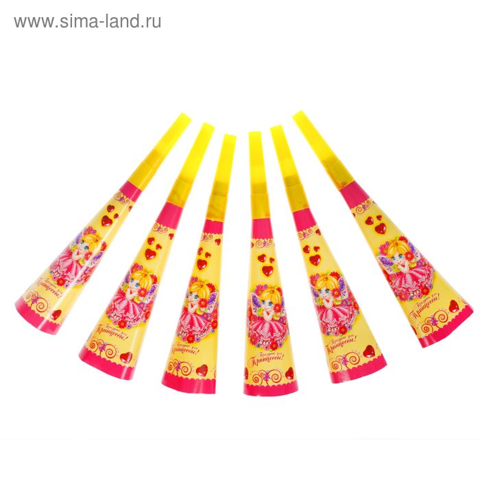 Дудка - гудок "Праздник для принцессы!", набор 6 шт - Фото 1