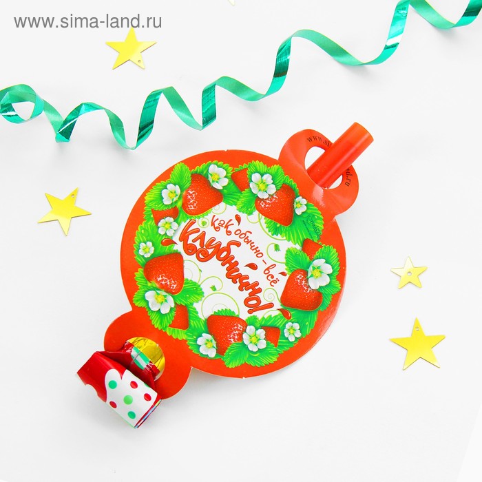 Язычок-кругляш "Как обычно - все клубнично!", набор 6 шт., d=7 см - Фото 1