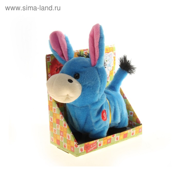 Мягкая игрушка интерактивная "Ослик" в коробке - Фото 1