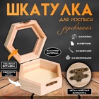 Шкатулка для росписи дерево «Многогранник со стеклянной вставкой», для творчества, декора, 10×9×4.5 см - Фото 1