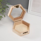 Шкатулка для росписи дерево «Многогранник со стеклянной вставкой», для творчества, декора, 10×9×4.5 см - Фото 5
