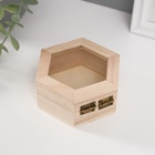 Шкатулка для росписи дерево «Многогранник со стеклянной вставкой», для творчества, декора, 10×9×4.5 см - Фото 6