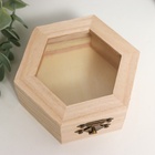 Шкатулка для росписи дерево «Многогранник со стеклянной вставкой», для творчества, декора, 10×9×4.5 см - Фото 7