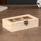 Шкатулка для росписи дерево со стеклянной вставкой «Органайзер», 17×10×4.5 см - Фото 1