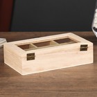 Шкатулка для росписи дерево со стеклянной вставкой «Органайзер», 17×10×4.5 см - Фото 5