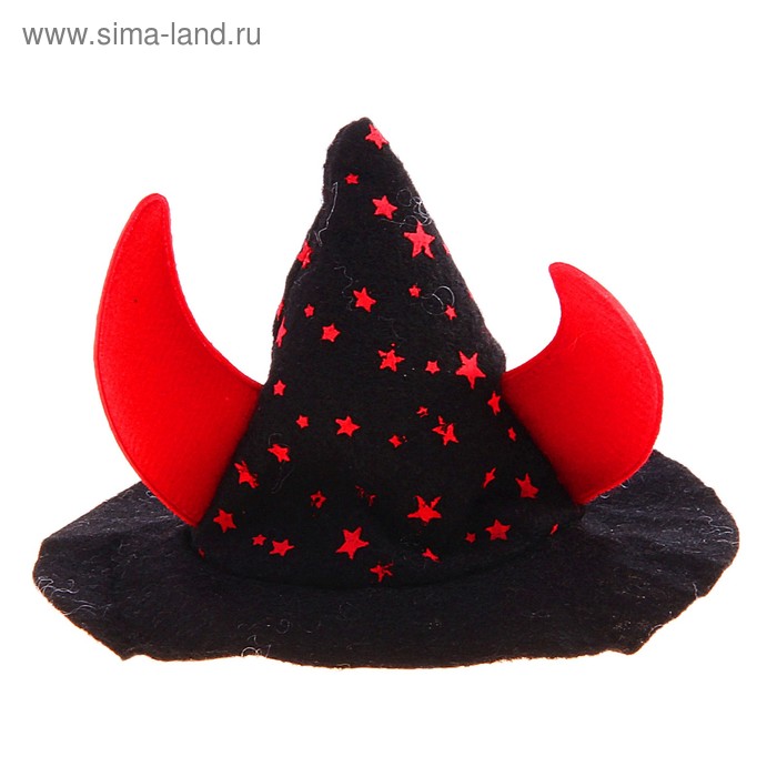 Карнавальный зажим "Шляпа с рожками", цвета МИКС - Фото 1