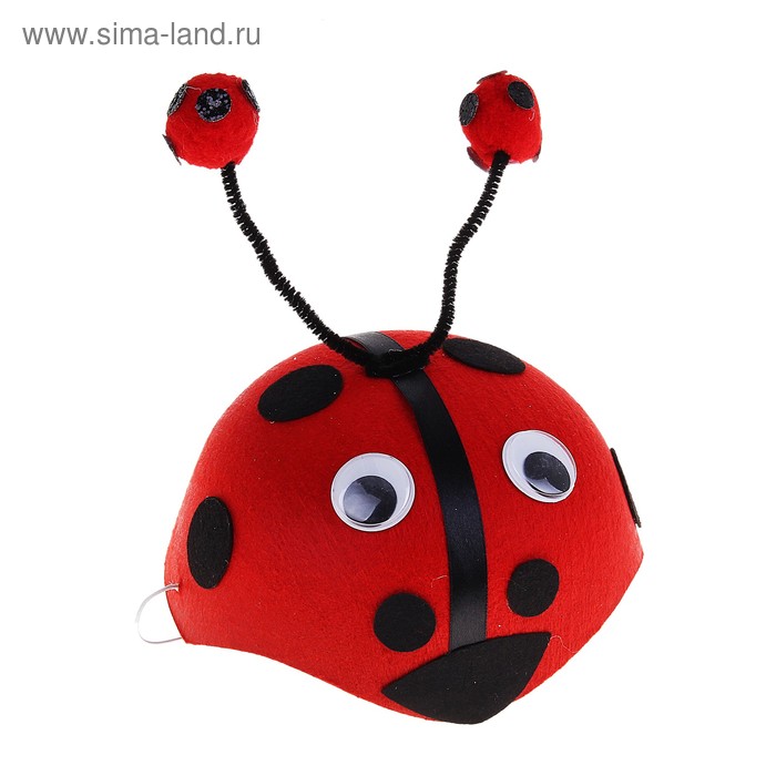 Карнавальная шляпка «Божья коровка», большие глазки, р-р. 52-54 - Фото 1