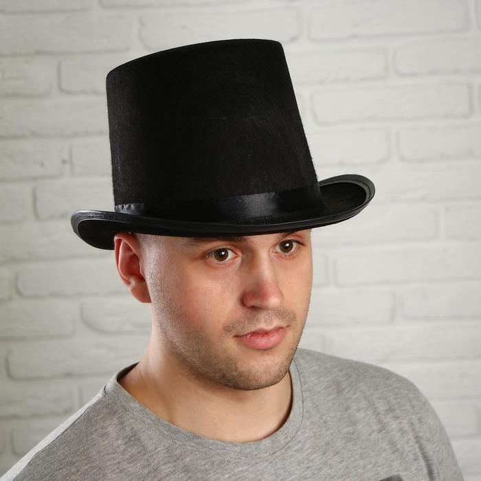 Карнавальная шляпка «Цилиндр», р-р. 56-58, цвет чёрный - Фото 1