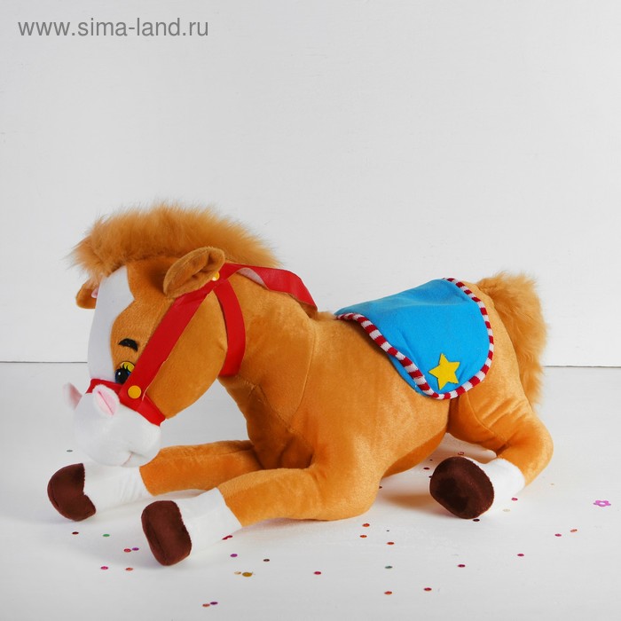 Мягкая игрушка "Лошадь ковбой" лежачая, цвета МИКС - Фото 1