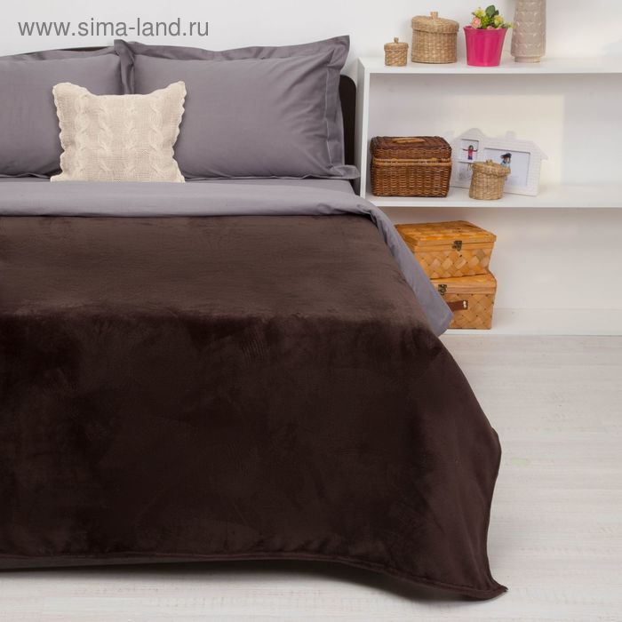 Покрывало постельное "Павлина"  коричневый,150 х 200 см, аэрософт 190гр/м2,пэ100% - Фото 1