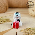Сувенир ковровская глиняная игрушка «Собачка с подарком» - Фото 1