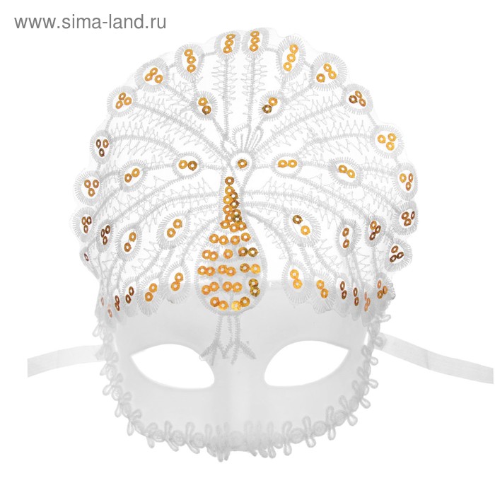 Карнавальная маска «Королева», цвет белый - Фото 1
