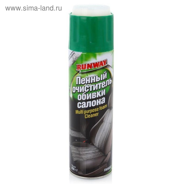 Пенный очиститель RunWay, для обивки салона, аэрозоль, 650 мл RW6083 - Фото 1