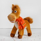 Мягкая игрушка "Лошадь" в шарфике со снежинками, широкая улыбка, цвета МИКС - Фото 3
