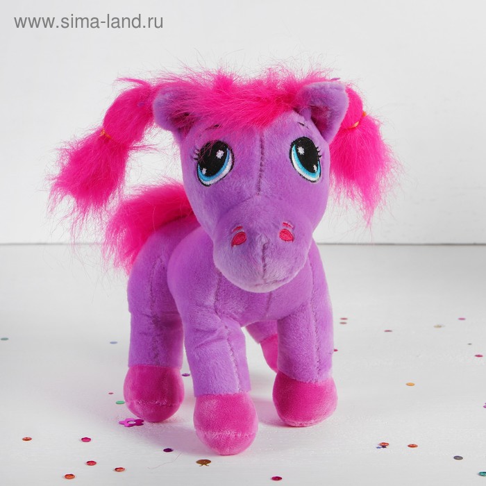 Мягкая игрушка "Лошадь" с вышитыми глазками, цвета МИКС - Фото 1