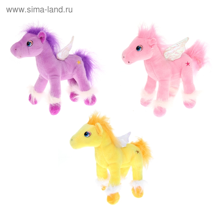 Мягкая игрушка "Лошадь с крыльями" на ногах мех, цвета МИКС - Фото 1
