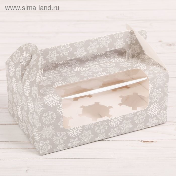 Коробочка для кексов «Зима», 24 х 16 х 10 см - Фото 1