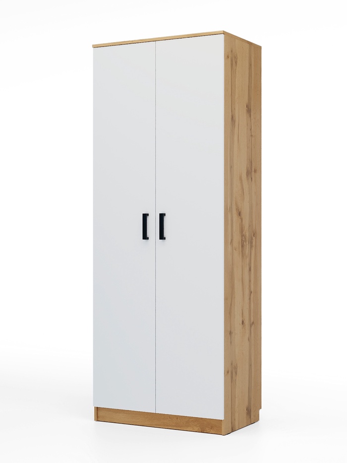 Шкаф распашной двухстворчатый «Клик Мебель», 810×500×2100 мм, цвет дуб вотан/белый - Фото 1