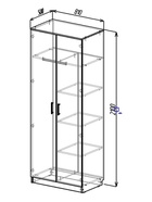 Шкаф распашной двухстворчатый «Клик Мебель», 810×500×2100 мм, цвет дуб вотан/белый - Фото 3