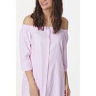 Платье-рубашка, с открытыми плечами, размер 42, цвет розовый - Фото 2