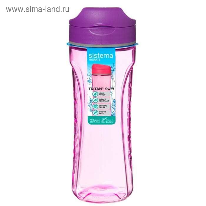 Бутылка для воды Sistema, тритан, 600 мл, цвет МИКС - Фото 1