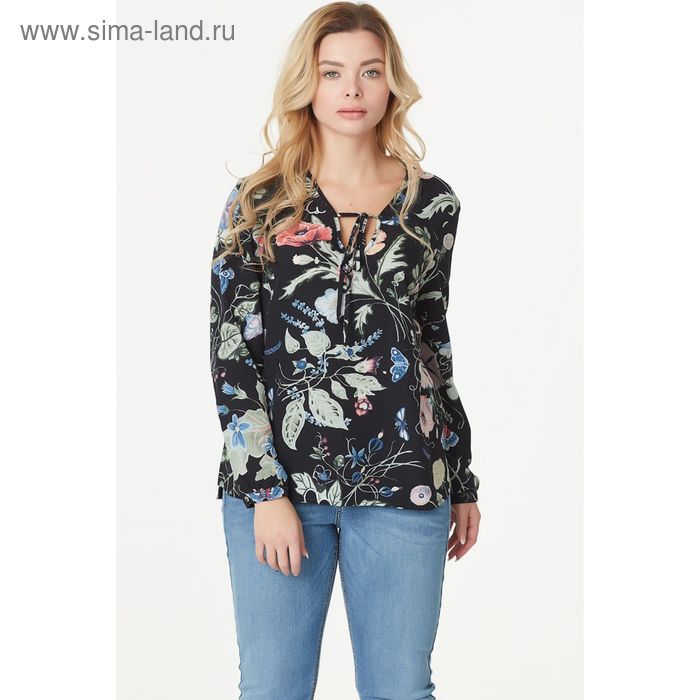 Блуза женская, размер 52, цвет чёрный - Фото 1