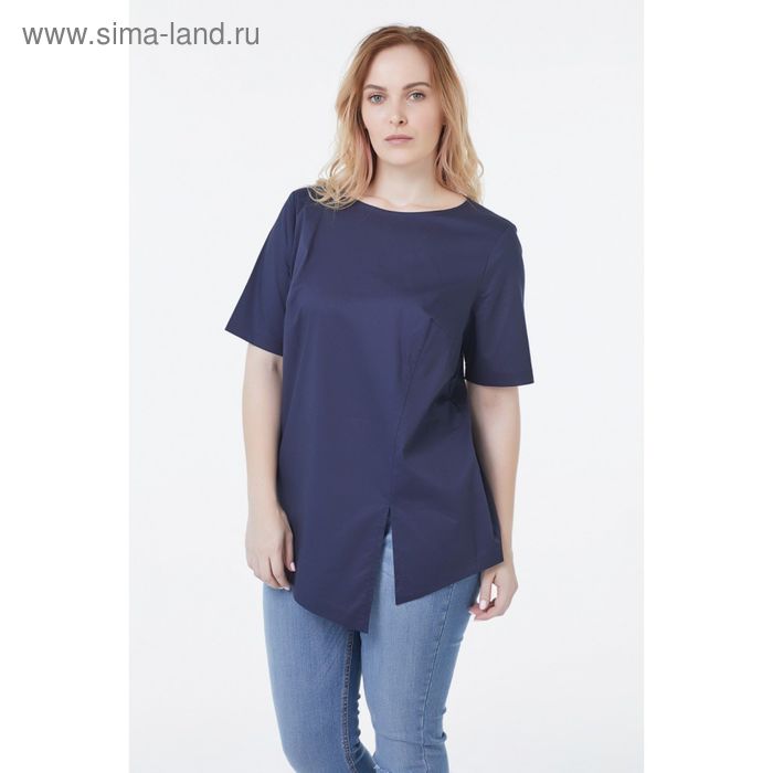 Блуза женская, размер 50, цвет синий - Фото 1