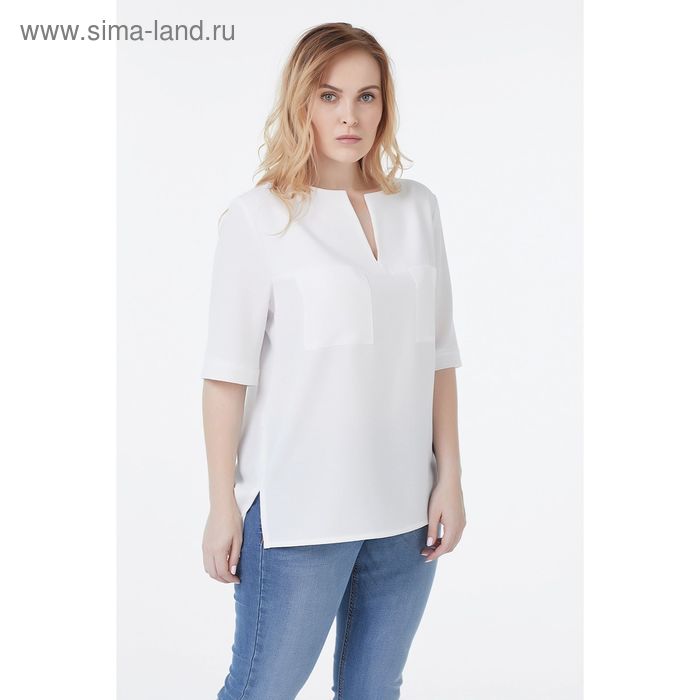 Блуза женская, размер 52, цвет белый - Фото 1