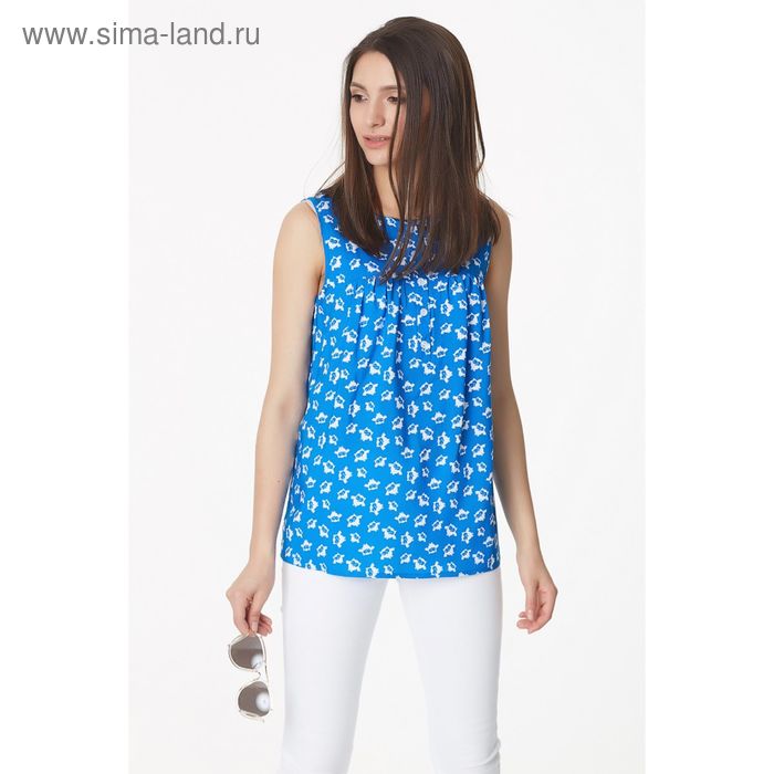 Блуза женская, размер 42, цвет синий - Фото 1