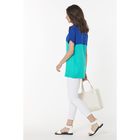 Блуза женская, размер 42, цвет синий/зелёный - Фото 3