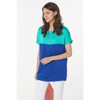 Блуза женская, размер 42, цвет зелёный/синий - Фото 1