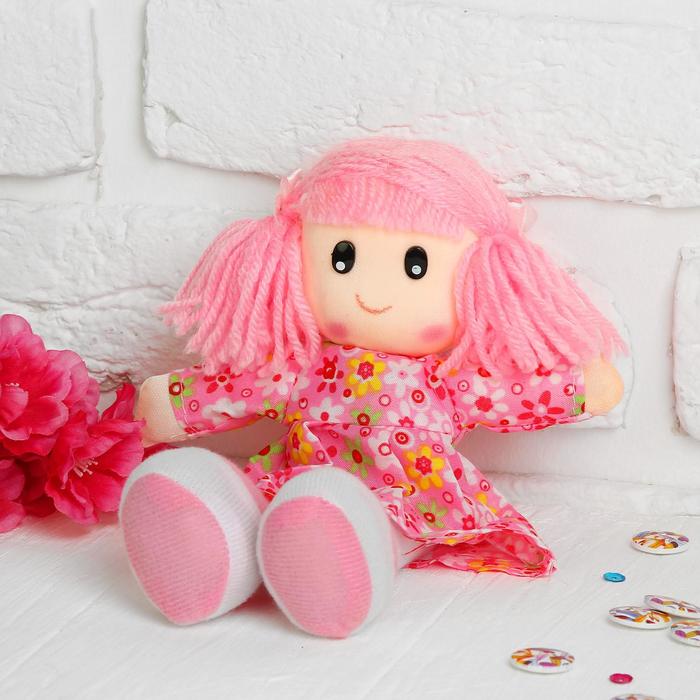Мягкая игрушка «Кукла», в ситцевом платье, с хвостиками, цвета МИКС - фото 1905310803