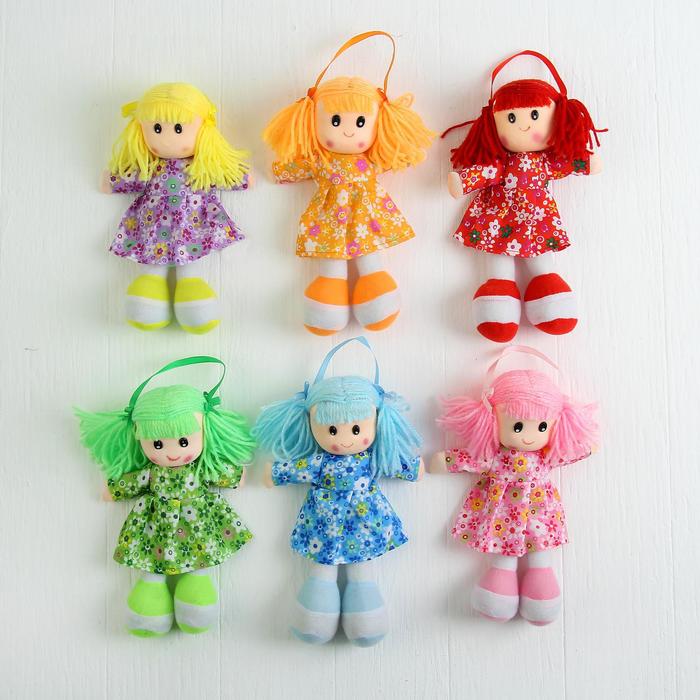 Мягкая игрушка «Кукла», в ситцевом платье, с хвостиками, цвета МИКС - фото 1905310805