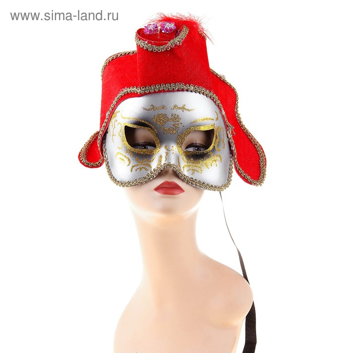 Карнавальная маска с шляпой - Фото 1
