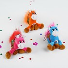 Мягкая игрушка - подвеска "Лошадь", на шее колокольчик, цвета МИКС - Фото 2