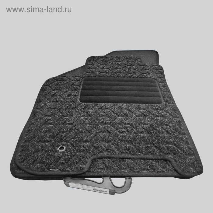 Коврики в салон для Fiat Albea 2003–2012, 4 шт., текстиль "DUNLOP", серый - Фото 1
