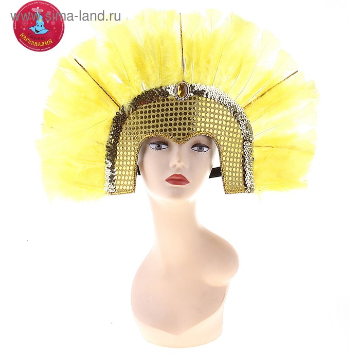 Карнавальная маска "Богиня Венеции", желтая - Фото 1