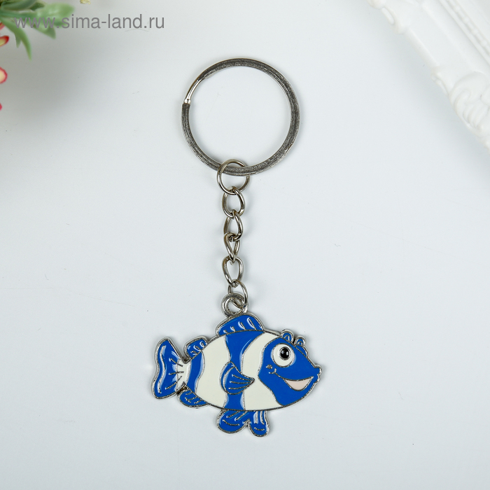 Брелок металл "Полосатая рыбка" МИКС 4х3 см - Фото 1