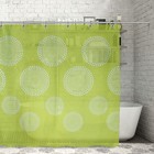 Штора для ванны Доляна «Большие круги», 180×180 см, полиэстер, цвет зелёный - Фото 1