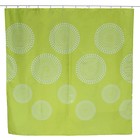 Штора для ванны Доляна «Большие круги», 180×180 см, полиэстер, цвет зелёный - Фото 2