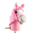 Мягкая музыкальная игрушка "Лошадь" на палке с колесиками, розовая - Фото 2