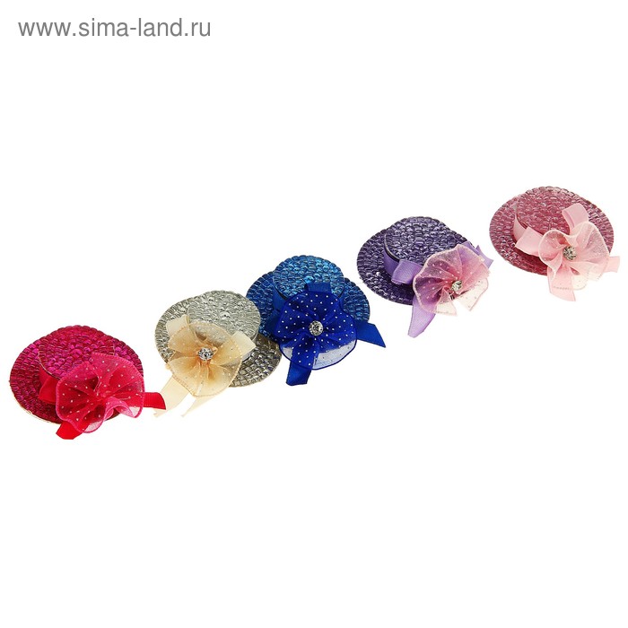 Карнавальный зажим шляпка "Большой цветочек", цвета МИКС - Фото 1